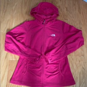 Hot pink The North Face fleece hoodie, size M